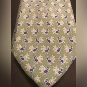 VINEYARD VINES MENS SILK TIE Mint GREEN WITH Roosters